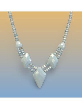Jay King Faceted Blue Opal Necklace Sterling Silver Clasp Southwest Style Gift